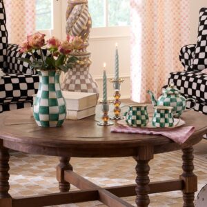 Check Glass Candlestick – Courtly Check, Small