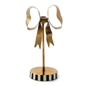 Bow Metal Candle Holder – Black, Tall