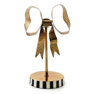 Bow Metal Candle Holder – Black, Short