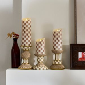 Mocha Pillar Candle Holders, Set of 3