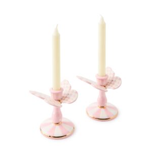 Butterfly Candle Holders, Set of 2 – Rosy Check, Tall