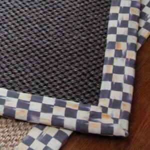 Courtly Check Sisal Rug – Black, 2’6″ x 9′ Runner