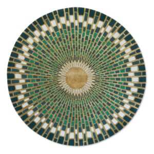 Emerald Sunburst 6′ Round Rug
