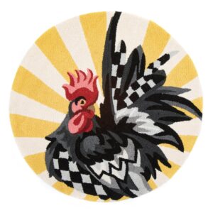 Sunrise Rooster Rug – 3′ Round