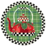 Holiday Tea Kettle 3′ Round Rug