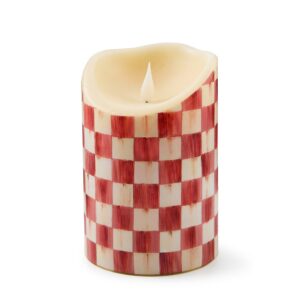 Check Flameless Pillar Candle – Cherry Check, 6″