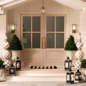 Sterling Check Pedestal Urn