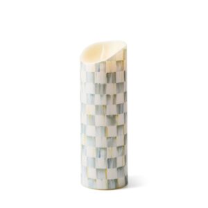 Sterling Check Flicker 9″ Pillar Candle