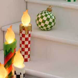 Cozy Christmas Illuminated Red Check Melting Candle