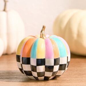 Cotton Candy Mini Check & Stripe Pumpkin