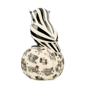 Courtly Owl on Toile Pumpkin