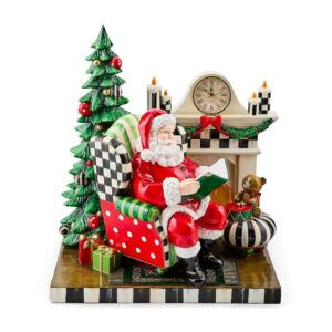 Check It Out Santa by Fireplace Illuminated Figurine