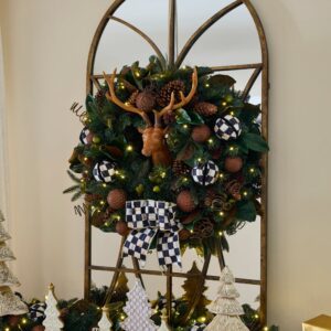 Farmhouse Deer Illuminated 26″ Wreath