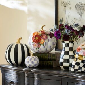 Violet Check Cascade Floral Pumpkin