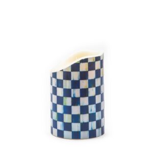 Royal Check Flicker 8″ Pillar Candle