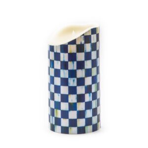 Royal Check Flicker 10″ Pillar Candle