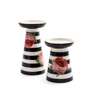 Flower Show Pillar Candle Holders – Set of 2