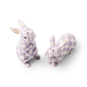 Courtly Bunny Salt & Pepper Set – Violet Check