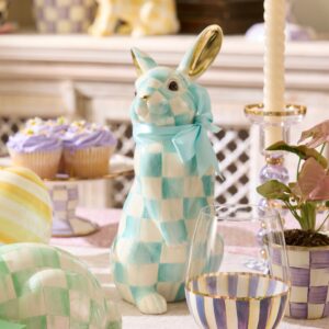 Mint Check Fluffy Bunny – Aqua