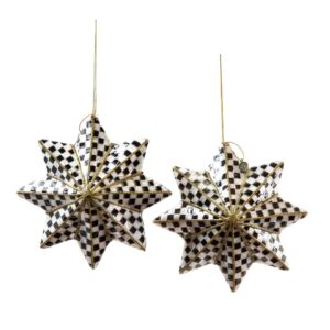 Courtly Check Capiz Star Ornaments, Set of 2