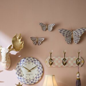 Butterfly Wall Decor – Violet Check, Duo