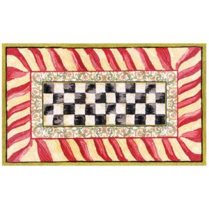 Courtly Check Red & Gold Washable Rug