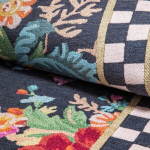 Flower Market Washable Rug – Black Flower Market, 2′ x 3′