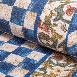 Truly Royal Washable Rug – Royal Check, 6′ Octagon