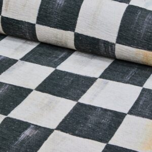 Courtly Checkered Washable Rug – Courtly Check, 2’6″ x 8′ Runner