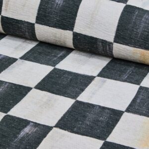 Courtly Checkered Washable Rug – Courtly Check, 5′ x 7’6″