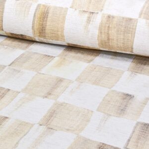 Mocha Checkered Washable Rug – Mocha Check, 2’6″ x 10′ Runner