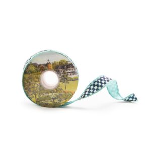 Courtly Check 1″ Ribbon – Aqua