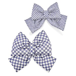 Violet Check Medium Bow