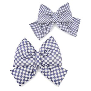 Violet Check Small Bow