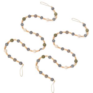 Farmhouse Beaded Ball Garland, Set of 2