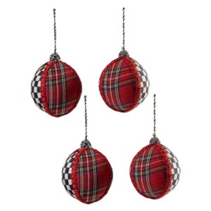 Tartastic Ball Ornaments, Set of 4