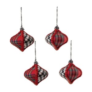 Tartan Onion Ornaments, Set of 4