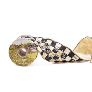 Glam Up Check Embroidered 4″ Ribbon
