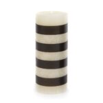 Bands 6″ Black & Ivory Pillar Candle