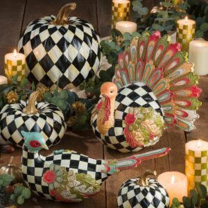 Check 6″ Gold & Ivory Pillar Candle