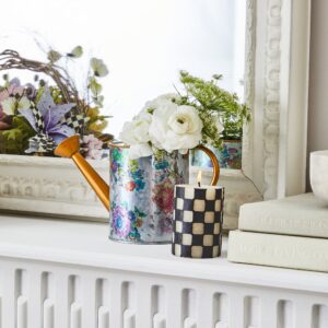 Check Pillar Candle – Black, 4″