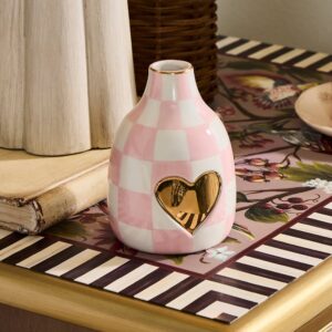 Check Heart Vase – Rosy Check, Short