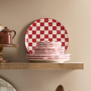 Cherry Check Dinnerware – Cherry Check, Salad Plates, Set of 4