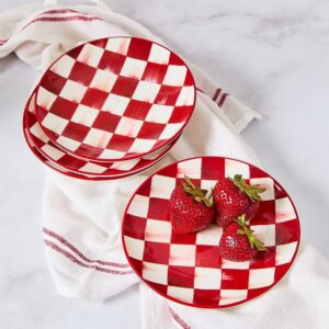 Cherry Check Dinnerware – Cherry Check, Appetizer Plates, Set of 4