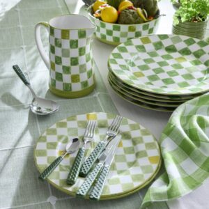 Check Dinner Plate – Green