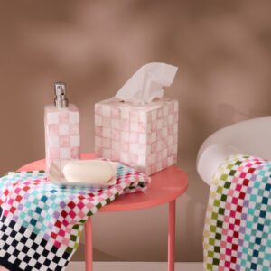 Rosy Check Capiz Bath Collection – Rosy Check, Boutique Tissue Box Cover