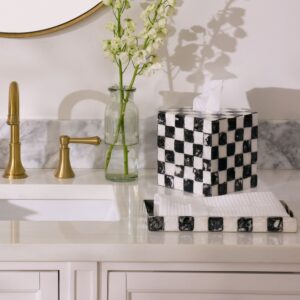 Courtly Check Capiz Bath Collection – Courtly Check, Boutique Tissue Box Cover