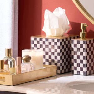 Courtly Check Glass Bath Collection – Courtly Check, Boutique Tissue Box Cover