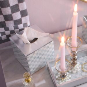 Sterling Check Glass Bath Collection – Sterling Check, Boutique Tissue Box Cover