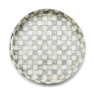 Rosy Check Capiz Round Tray – Sterling Check